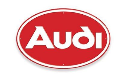 Imagen de LETRERO AUDI OVALADO ROJO VINTAGE